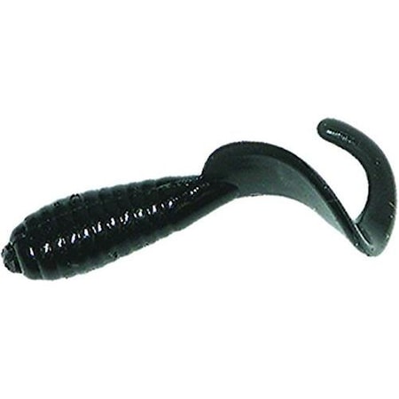 Mister Twister Lil' Bit Curly Tail Grub, 1, Black, 20PK LB20-3